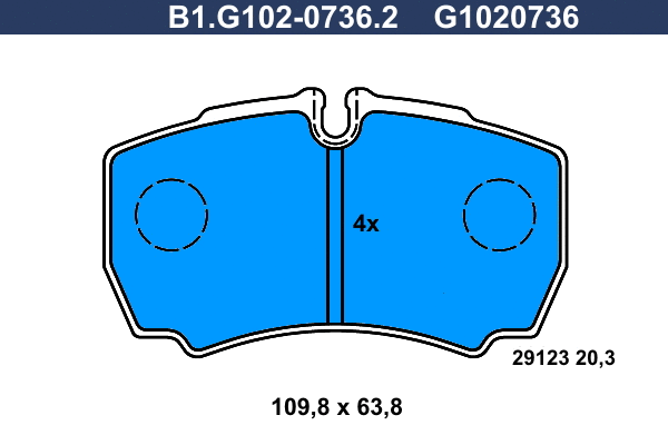 Brake Pad Set, disc brake (B1.G102-0736.2)