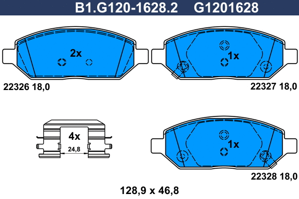 Brake Pad Set, disc brake (B1.G120-1628.2)
