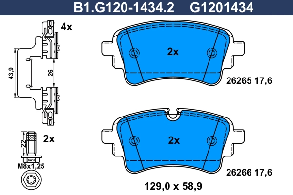 Brake Pad Set, disc brake (B1.G120-1434.2)