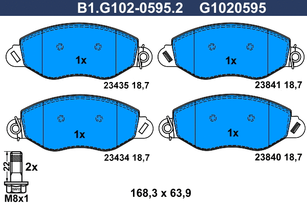 Brake Pad Set, disc brake (B1.G102-0595.2)