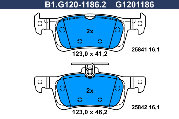 Brake Pad Set, disc brake (B1.G120-1186.2)