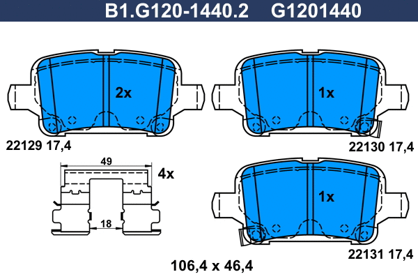 Brake Pad Set, disc brake (B1.G120-1440.2)