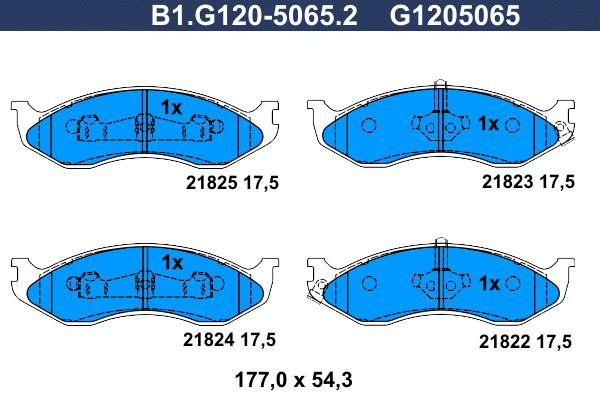Brake Pad Set, disc brake (B1.G120-5065.2)