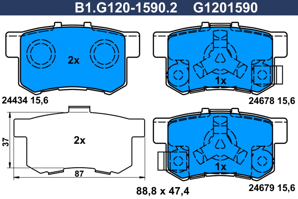 Brake Pad Set, disc brake (B1.G120-1590.2)