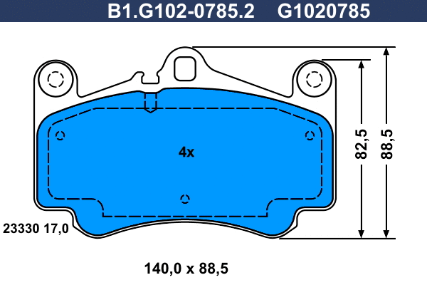 Brake Pad Set, disc brake (B1.G102-0785.2)