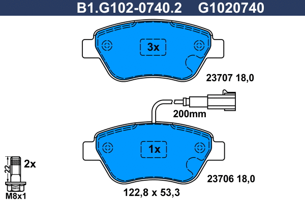 Brake Pad Set, disc brake (B1.G102-0740.2)