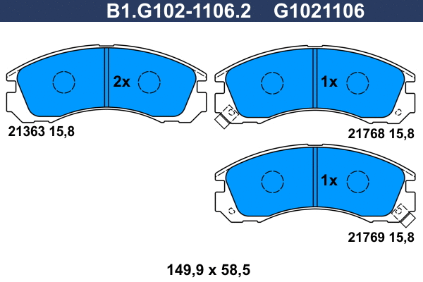 Brake Pad Set, disc brake (B1.G102-1106.2)