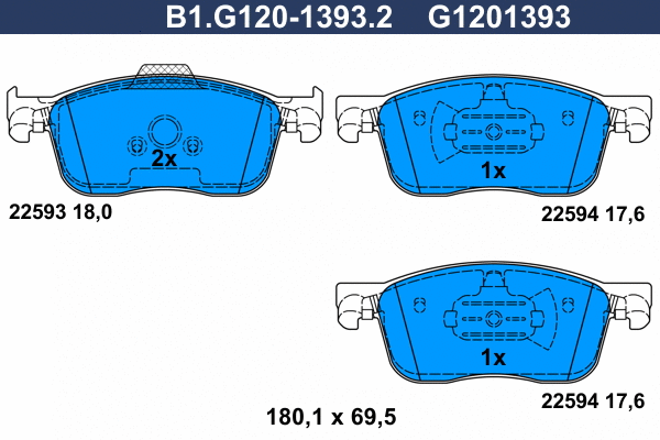 Brake Pad Set, disc brake (B1.G120-1393.2)