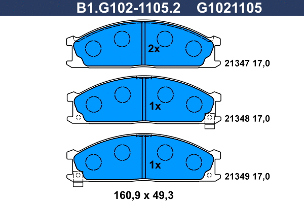 Brake Pad Set, disc brake (B1.G102-1105.2)