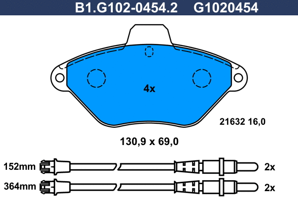 Brake Pad Set, disc brake (B1.G102-0454.2)