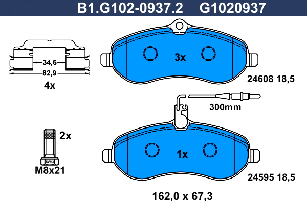 Brake Pad Set, disc brake (B1.G102-0937.2)