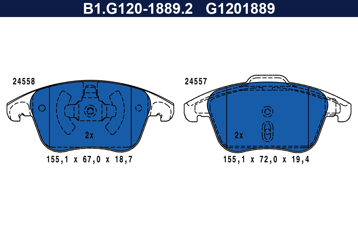 Brake Pad Set, disc brake (B1.G120-1889.2)