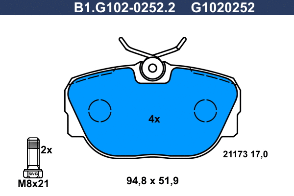 Brake Pad Set, disc brake (B1.G102-0252.2)