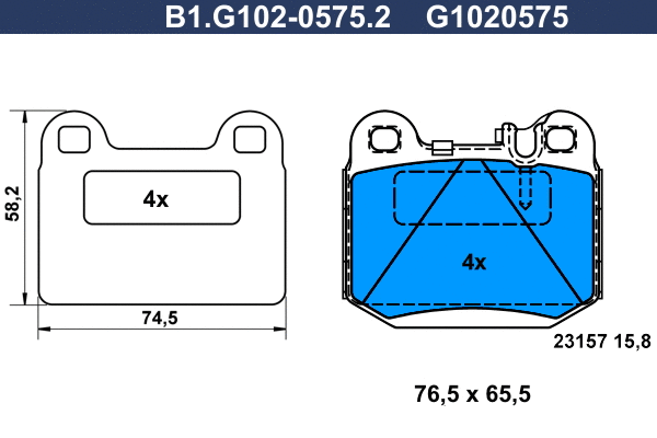 Brake Pad Set, disc brake (B1.G102-0575.2)