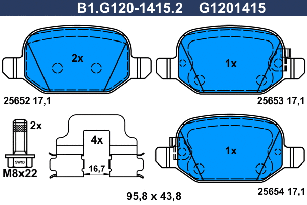 Brake Pad Set, disc brake (B1.G120-1415.2)