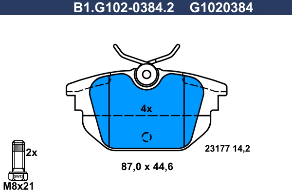 Brake Pad Set, disc brake (B1.G102-0384.2)