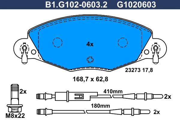 Brake Pad Set, disc brake (B1.G102-0603.2)