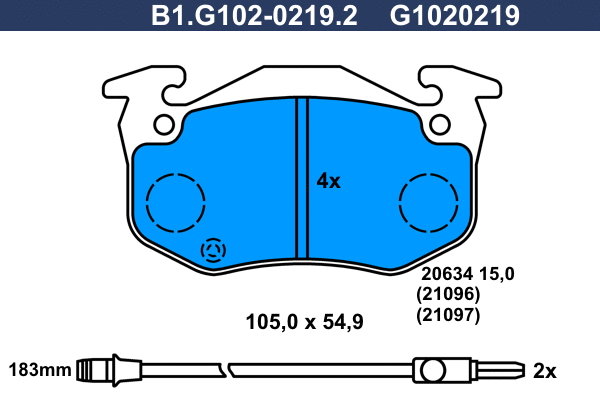 Brake Pad Set, disc brake (B1.G102-0219.2)