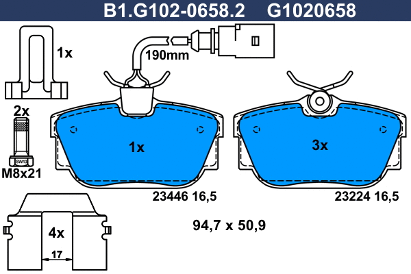 Brake Pad Set, disc brake (B1.G102-0658.2)