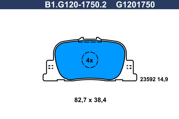 Brake Pad Set, disc brake (B1.G120-1750.2)