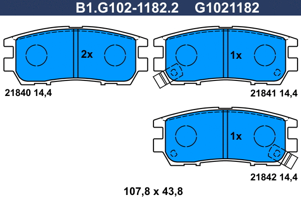 Brake Pad Set, disc brake (B1.G102-1182.2)