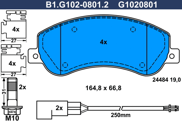 Brake Pad Set, disc brake (B1.G102-0801.2)