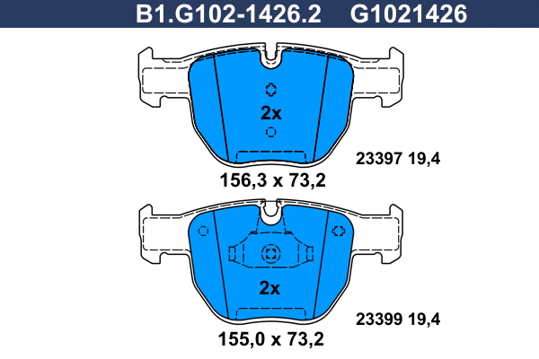 Brake Pad Set, disc brake (B1.G102-1426.2)