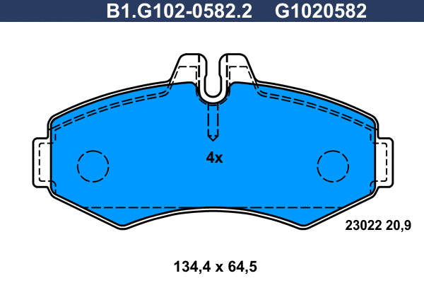 Brake Pad Set, disc brake (B1.G102-0582.2)