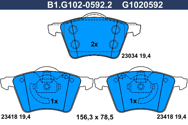 Brake Pad Set, disc brake (B1.G102-0592.2)
