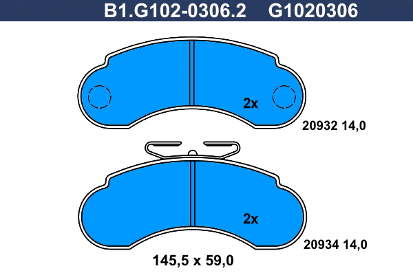 Brake Pad Set, disc brake (B1.G102-0306.2)