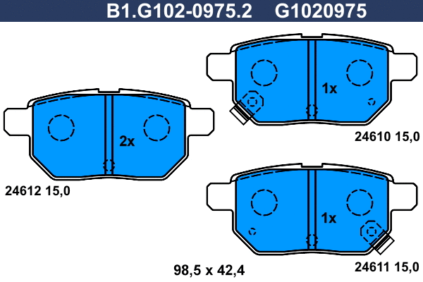 Brake Pad Set, disc brake (B1.G102-0975.2)