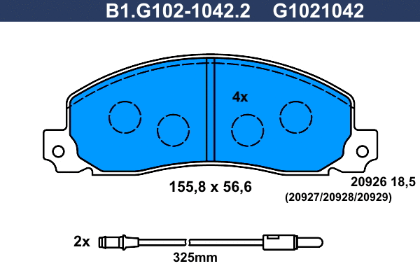 Brake Pad Set, disc brake (B1.G102-1042.2)