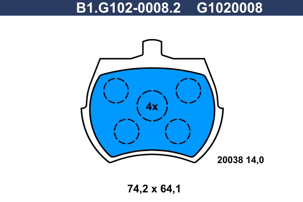 Brake Pad Set, disc brake (B1.G102-0008.2)