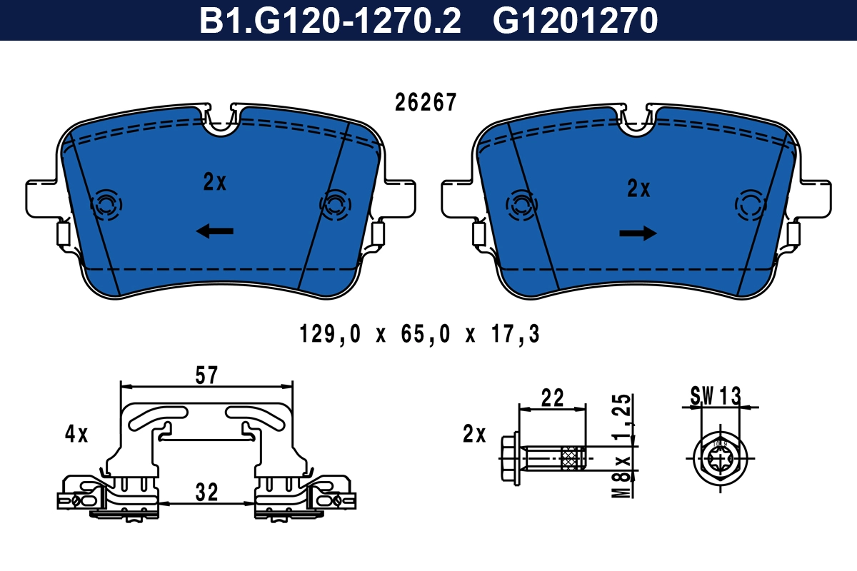 Brake Pad Set, disc brake (B1.G120-1270.2)