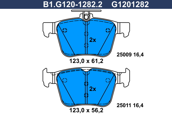 Brake Pad Set, disc brake (B1.G120-1282.2)