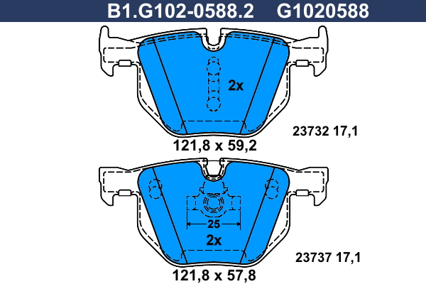 Brake Pad Set, disc brake (B1.G102-0588.2)