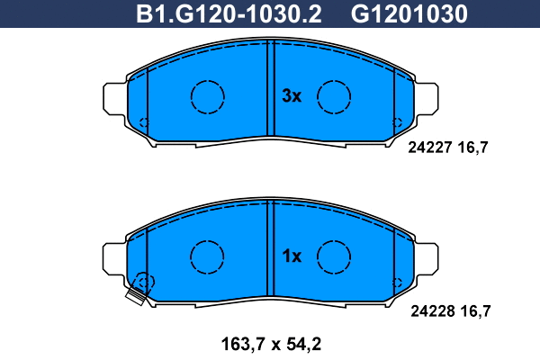 Brake Pad Set, disc brake (B1.G120-1030.2)