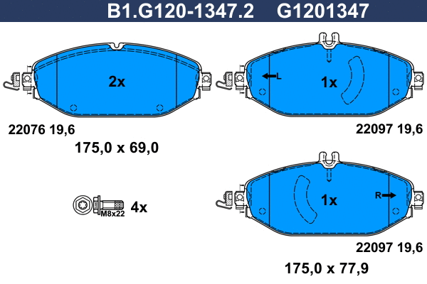 Brake Pad Set, disc brake (B1.G120-1347.2)