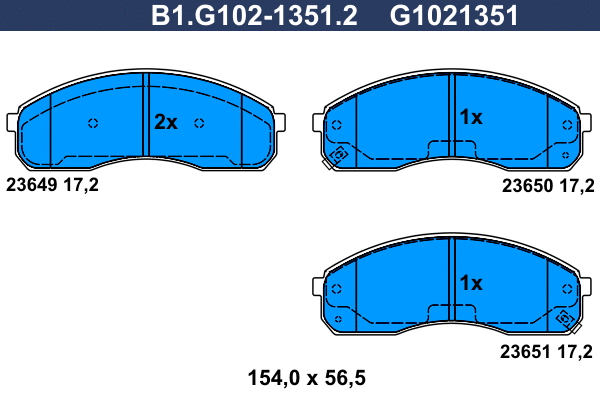 Brake Pad Set, disc brake (B1.G102-1351.2)
