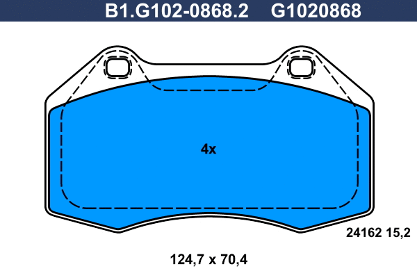 Brake Pad Set, disc brake (B1.G102-0868.2)