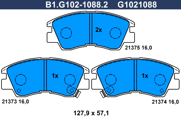Brake Pad Set, disc brake (B1.G102-1088.2)