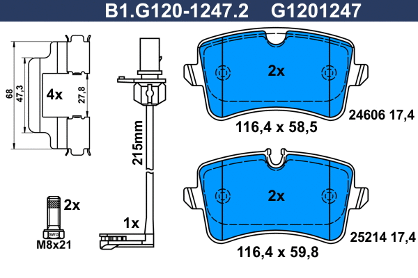 Brake Pad Set, disc brake (B1.G120-1247.2)