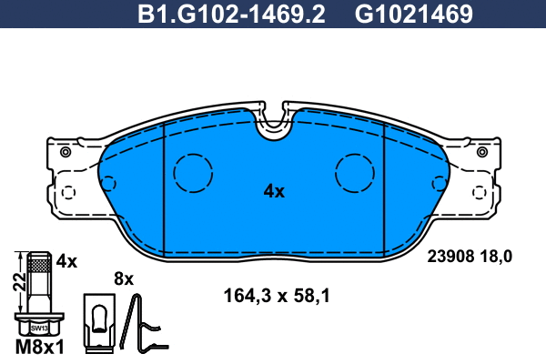 Brake Pad Set, disc brake (B1.G102-1469.2)