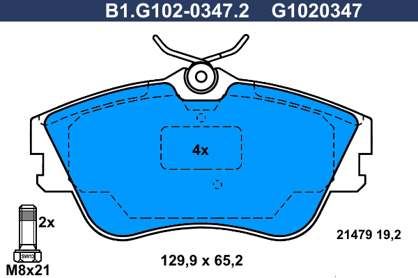 Brake Pad Set, disc brake (B1.G102-0347.2)