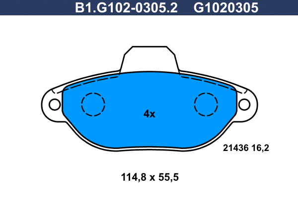Brake Pad Set, disc brake (B1.G102-0305.2)