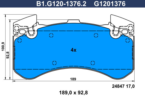 Brake Pad Set, disc brake (B1.G120-1376.2)