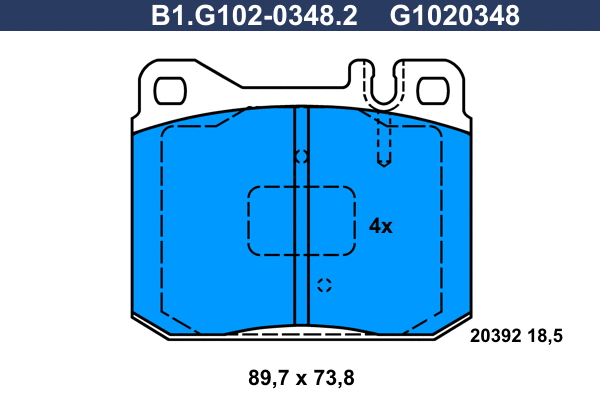 Brake Pad Set, disc brake (B1.G102-0348.2)