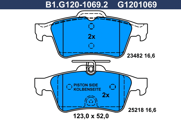 Brake Pad Set, disc brake (B1.G120-1069.2)