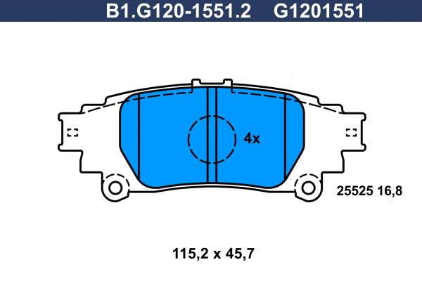 Brake Pad Set, disc brake (B1.G120-1551.2)