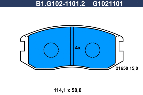 Brake Pad Set, disc brake (B1.G102-1101.2)